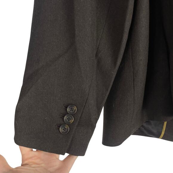 Talbots Luxe Wool Blend Blazer Jacket 2 Buttons Dark Brown Size 18WP - Picture 8 of 9